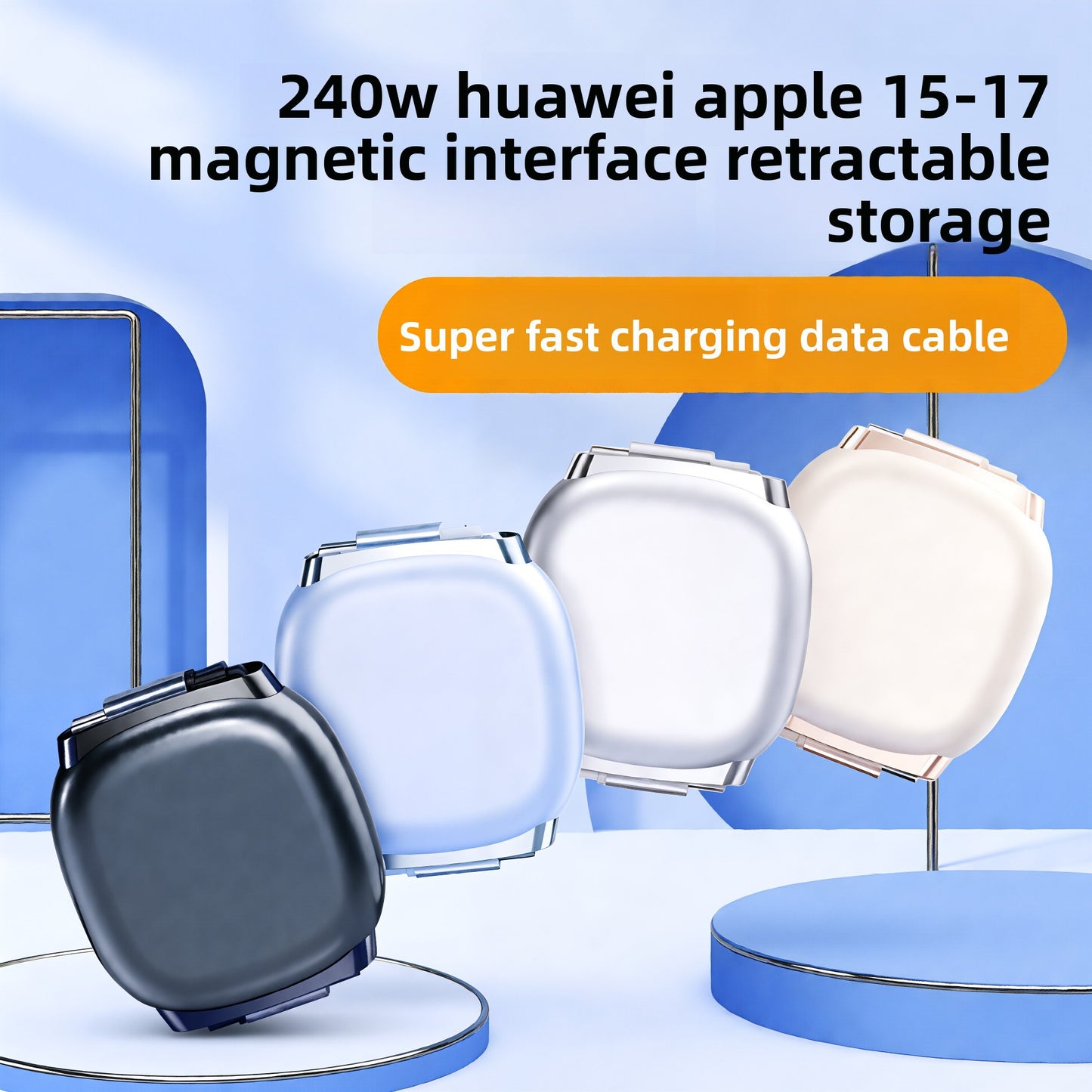 240W Retractable Type-C Data Cable for Fast Charging